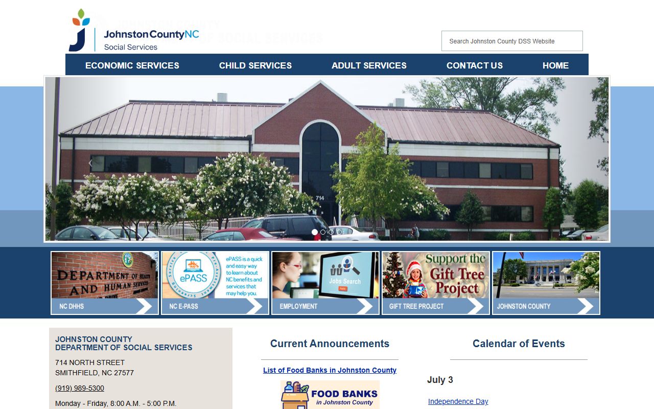 Johnston County phone directory DSS contact information