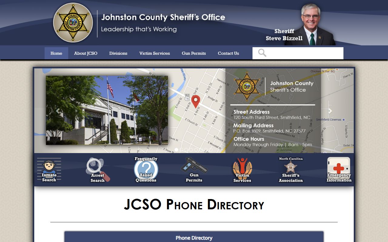 Johnston County phone directory sheriff office phone list