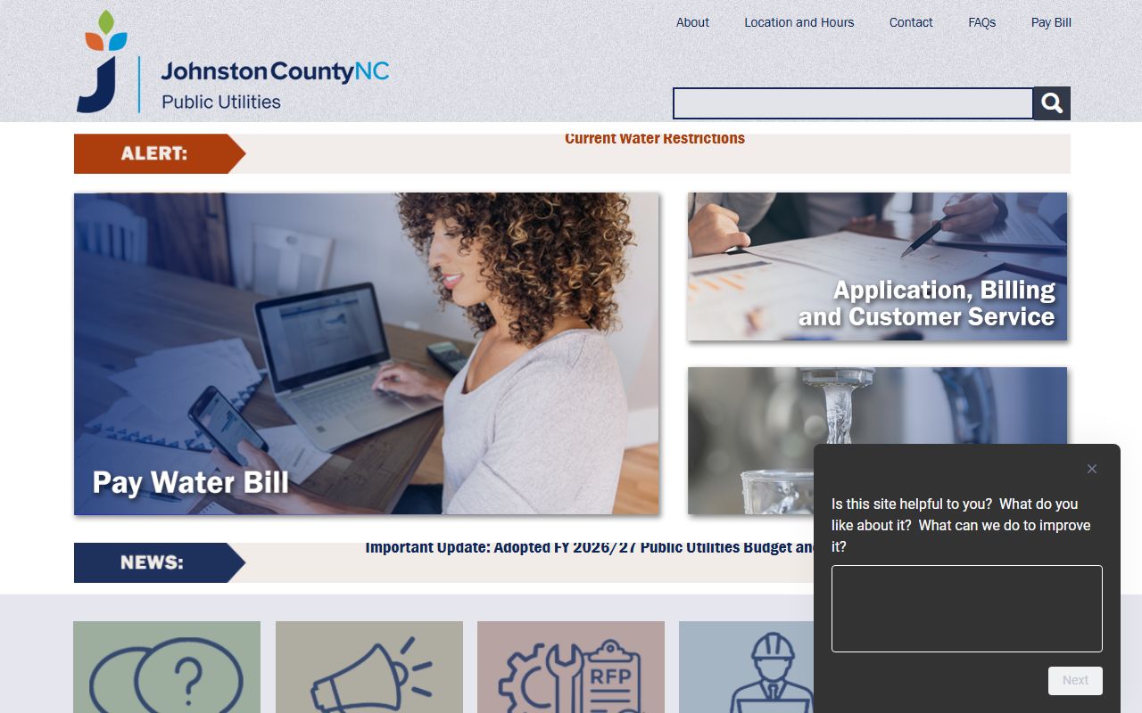 Johnston County phone directory public utilities contacts