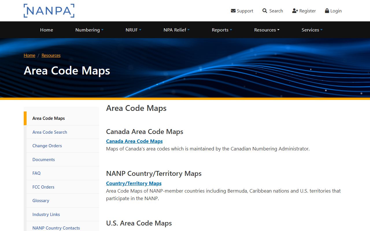 Johnston County phone area code NANPA area code map resource